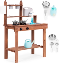 Cucina di fango da esterno per bambini in legno di abete ECOTOYS