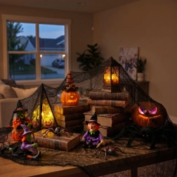 Tenda decorativa di Halloween in tessuto nero