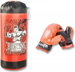 Sacco da boxe con guantoni per bambini 18 × 49 cm