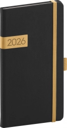 Agenda tascabile nero-oro Twill 2026