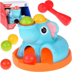 Giocattolo educativo elefantino – martello e sorter con mazzuolo e palline
