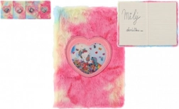 taccuino arcobaleno in peluche con unicorno, mix di motivi