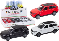 Auto personale in metallo 1:36 con meccanismo a retrocarica – nero, bianco, rosso