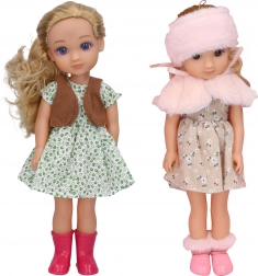 Bambola con pelliccia con effetti 35 cm