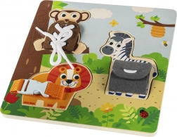 puzzle montessori in legno safari con animali