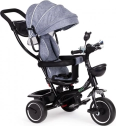 Triciclo per bambini con sedile girevole e tettoia ECOTOYS grigio