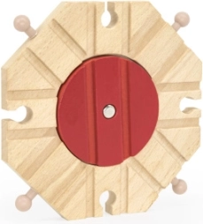 Piattaforma girevole in legno con 8 uscite per ferrovie giocattolo