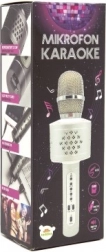 Microfono karaoke Bluetooth con altoparlanti ed effetto eco – Argento
