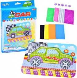 Mosaico creativo in gomma piuma auto – set adesivo per bambini