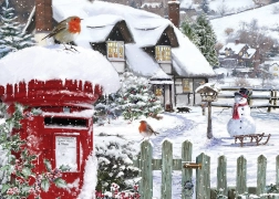 Puzzle pettirosso nella neve 500 pezzi