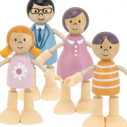 PolarB famiglia di bambole in legno – set di figurine