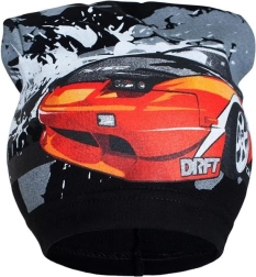 Cappellino primaverile per bambini New Baby con motivo auto, nero