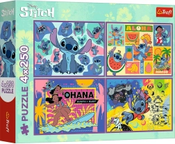 Puzzle 4×250 pezzi Lilo & Stitch