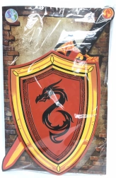 Spada e scudo in schiuma con motivo drago