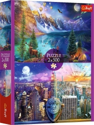 Puzzle 2x500 – viaggio attraverso l’America TREFL