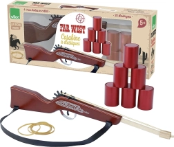 Vilac fucile Far West – gioco giocattolo in legno con elastici per tiro alle lattine