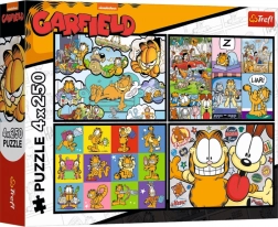 Puzzle Garfield odia i lunedì 4×250 pezzi