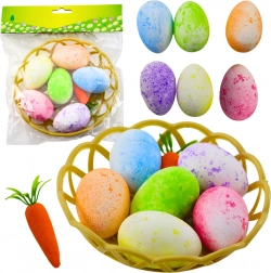 Decorazioni pasquali nel cestino con uova e carota 7 pezzi