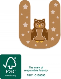 Lettera U in legno piccola foot