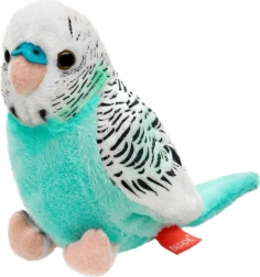 Giocattolo di peluche pappagallino ondulato azzurro-bianco