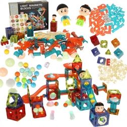 Blocchi da costruzione magnetici con scivolo a biglie luminoso – 202