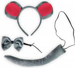 Set di costume da topo con coda e papillon