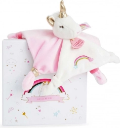 Doudou rosa unicorno di peluche coccolone
