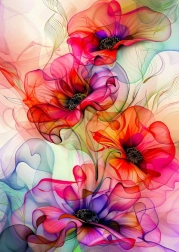 Puzzle Enjoy onde floreali multicolori 1000 pezzi