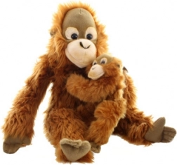 Orangutan di peluche con cucciolo
