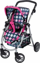 woopie royal passeggino per bambole con 4 ruote e sedile regolabile