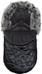Sacco invernale di lusso New Baby con pelliccia nero