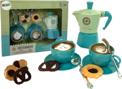 Set caffè per bambini con pasticcini, colore blu