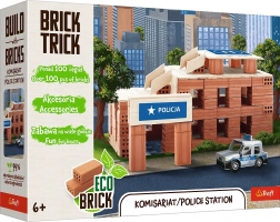 Trefl Brick Trick stazione di polizia – set di costruzione con veri mattoni, 100 pezzi