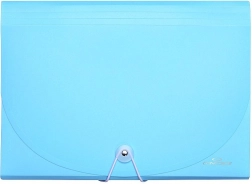 Cartellina portadocumenti A4 con elastico, 7 tasche, azzurro pastello
