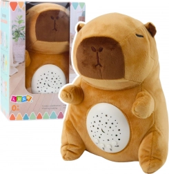 Capibara di peluche con proiettore di stelle e ninnenanne, marrone