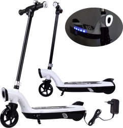 Monopattino elettrico con illuminazione LED per bambini – Bianco