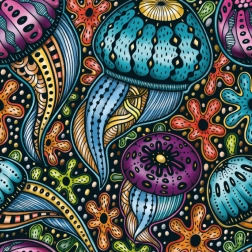 Puzzle quadrato Q Life Meduse colorate 72 pezzi