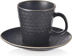 Tazza in ceramica con piattino TEA TIME 235 ml, nera