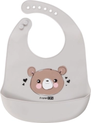 Bavaglino in silicone Orsetto grigio