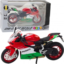 Motocicletta sportiva in metallo con luci e suoni 1:12