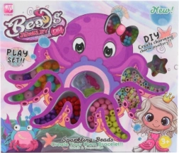 Perline di plastica in scatola con motivo polpo