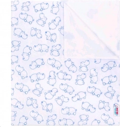 Telo flanellato impermeabile NEW BABY ippopotamo