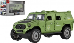 Auto militare in plastica 13 cm a retrocarica in scatola regalo