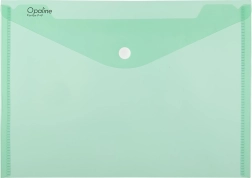 Busta portadocumenti in polipropilene con bottone a pressione A4 Opaline, verde (180 µm, 5 pz)