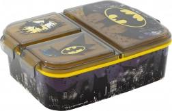Scatola per pranzo per bambini Batman nero-gialla con 3 scomparti