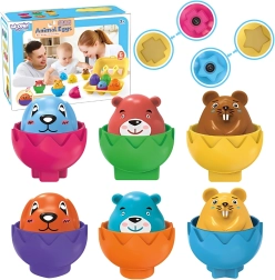 Ordinatore Montessori Animali Allegri Uova 6 pz Woopie