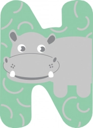 Small foot lettera in legno N