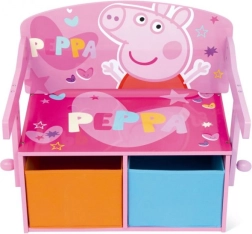 Panca per bambini Peppa Pig 3 in 1 (panca, scrivania e contenitore per giocattoli)