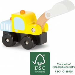 Small Foot Escavatore in legno giallo