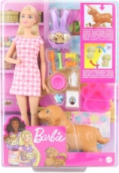 Set di gioco di nascita dei cuccioli di Barbie